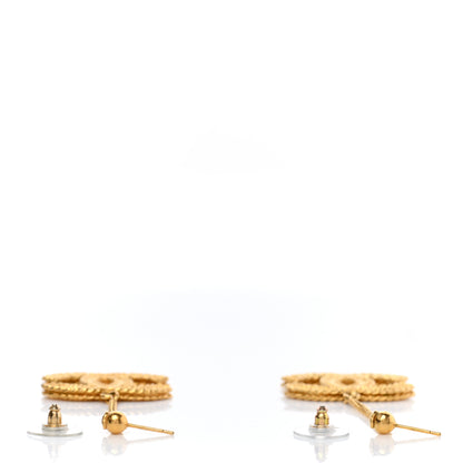 Chanel CC Drop Earrings Matte Gold 4 of 4
