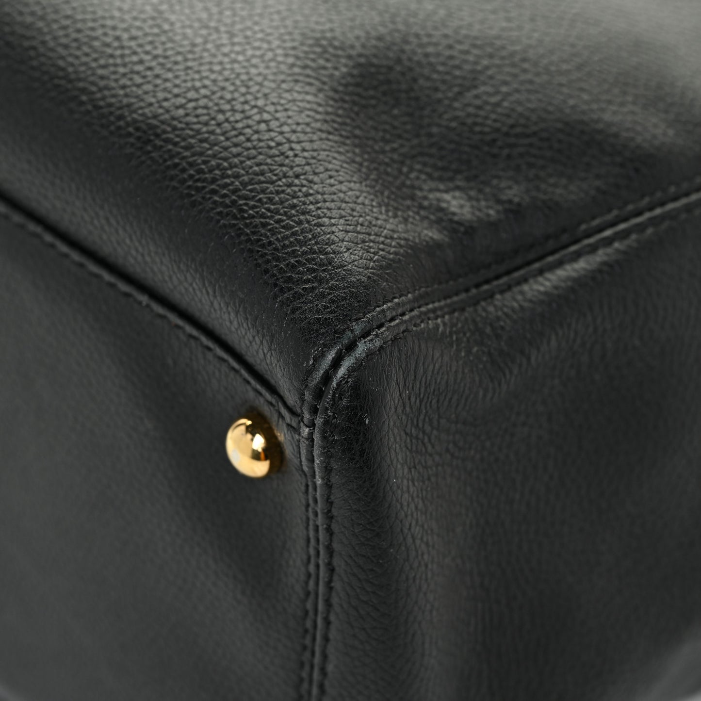 Calfskin Tall Cerf Tote Black