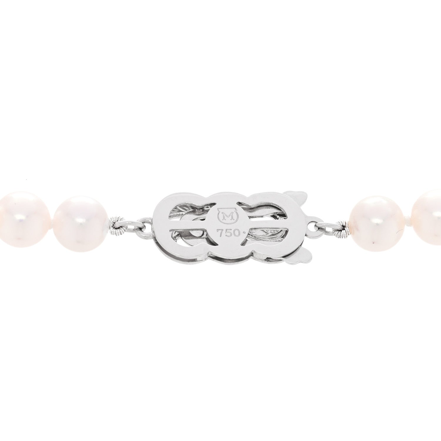 Mikimoto 18K White Gold Akoya Cultured Pearl 6-7mm Strand Necklace 18" 4 of 5