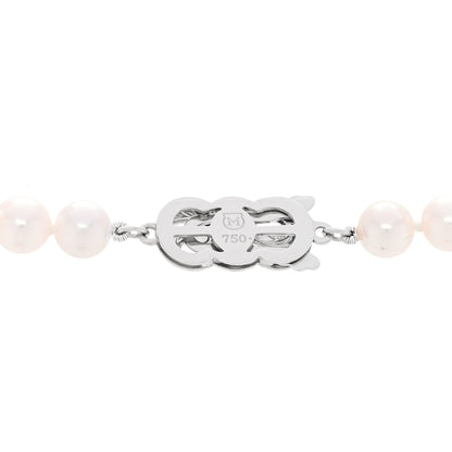 Mikimoto 18K White Gold Akoya Cultured Pearl 6-7mm Strand Necklace 18" 4 of 5