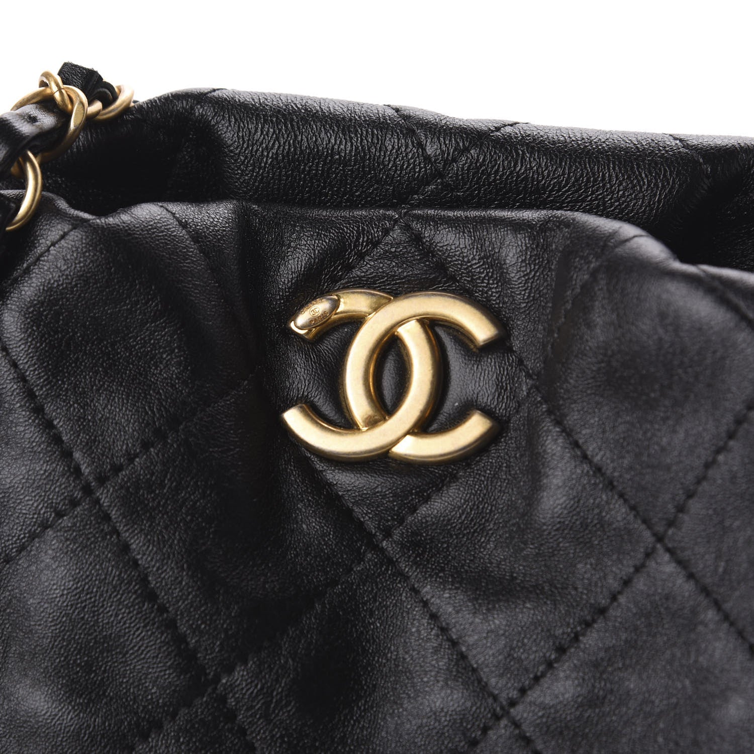 Chanel Calfskin Quilted Chain Around Tote Black 11 of 11