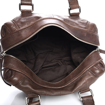 Chanel Calfskin Square Stitch Round Bowling Bag Brown 9 of 14