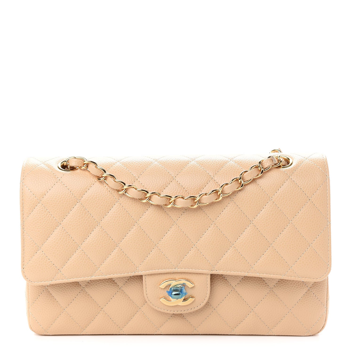 Chanel Caviar Quilted Medium Double Flap Beige 1 of 8