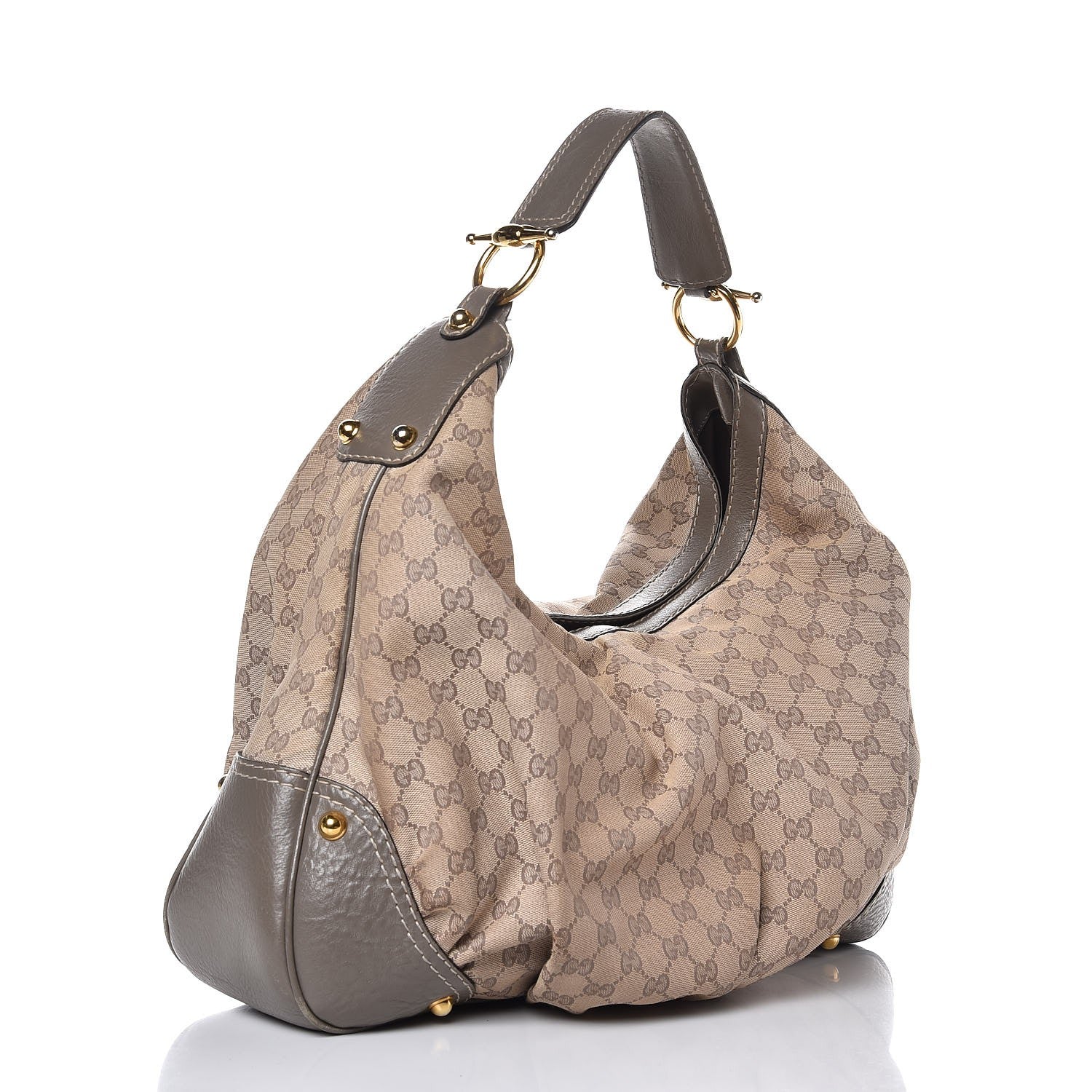 Gucci Monogram Large Jockey Hobo Grey 3 of 7