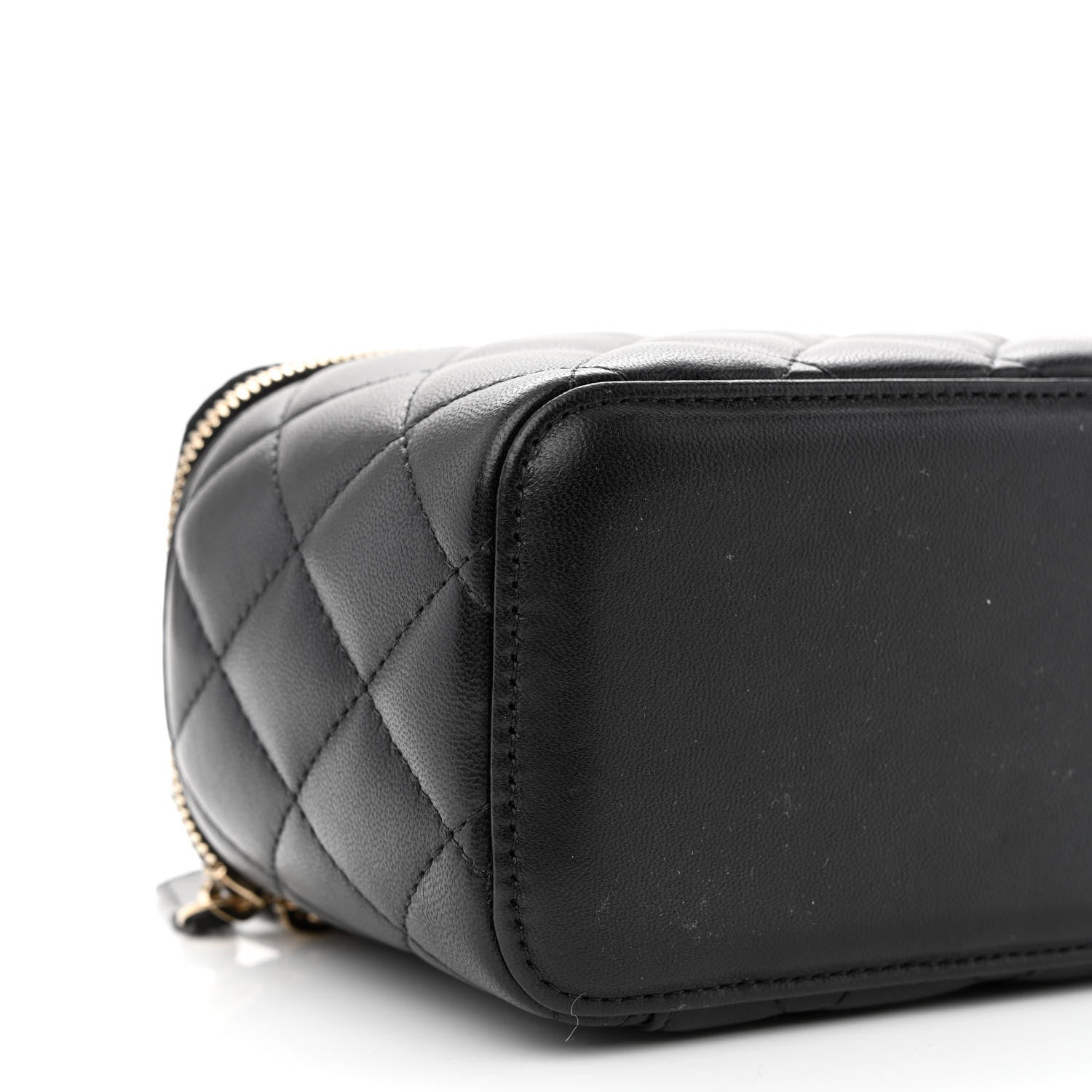 Chanel Lambskin Quilted Small Pearl Crush Vanity Case With Chain Black 9 of 11