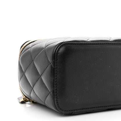 Chanel Lambskin Quilted Small Pearl Crush Vanity Case With Chain Black 9 of 11