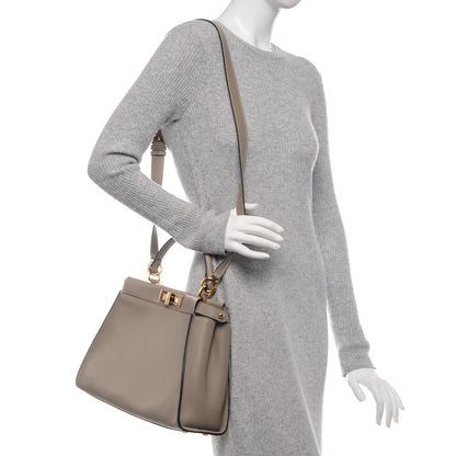 Fendi Vitello Seta Plexiglass Tortoise Medium Peekaboo Iconic Satchel Tortora 2 of 6