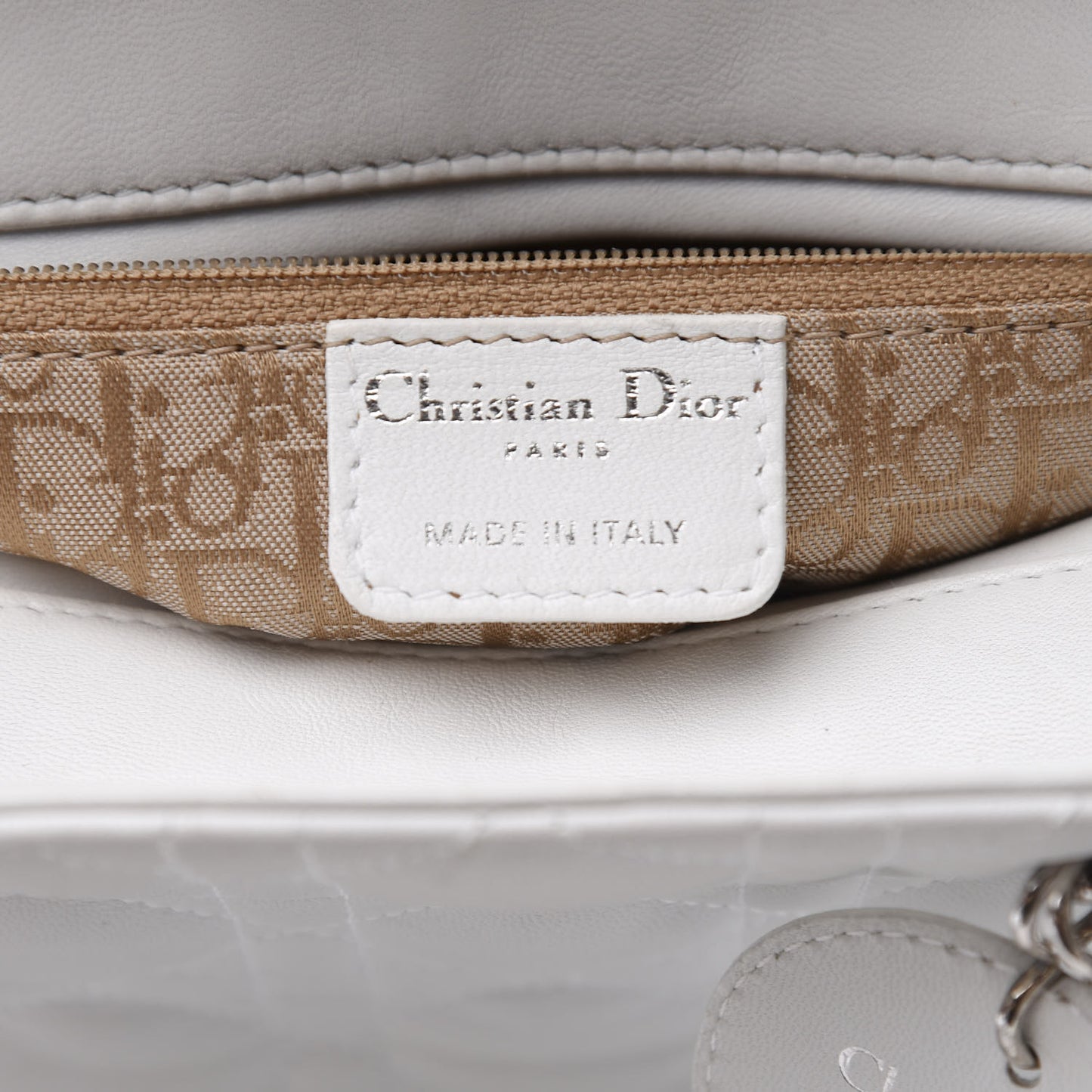 Lambskin Cannage Medium Lady Dior White