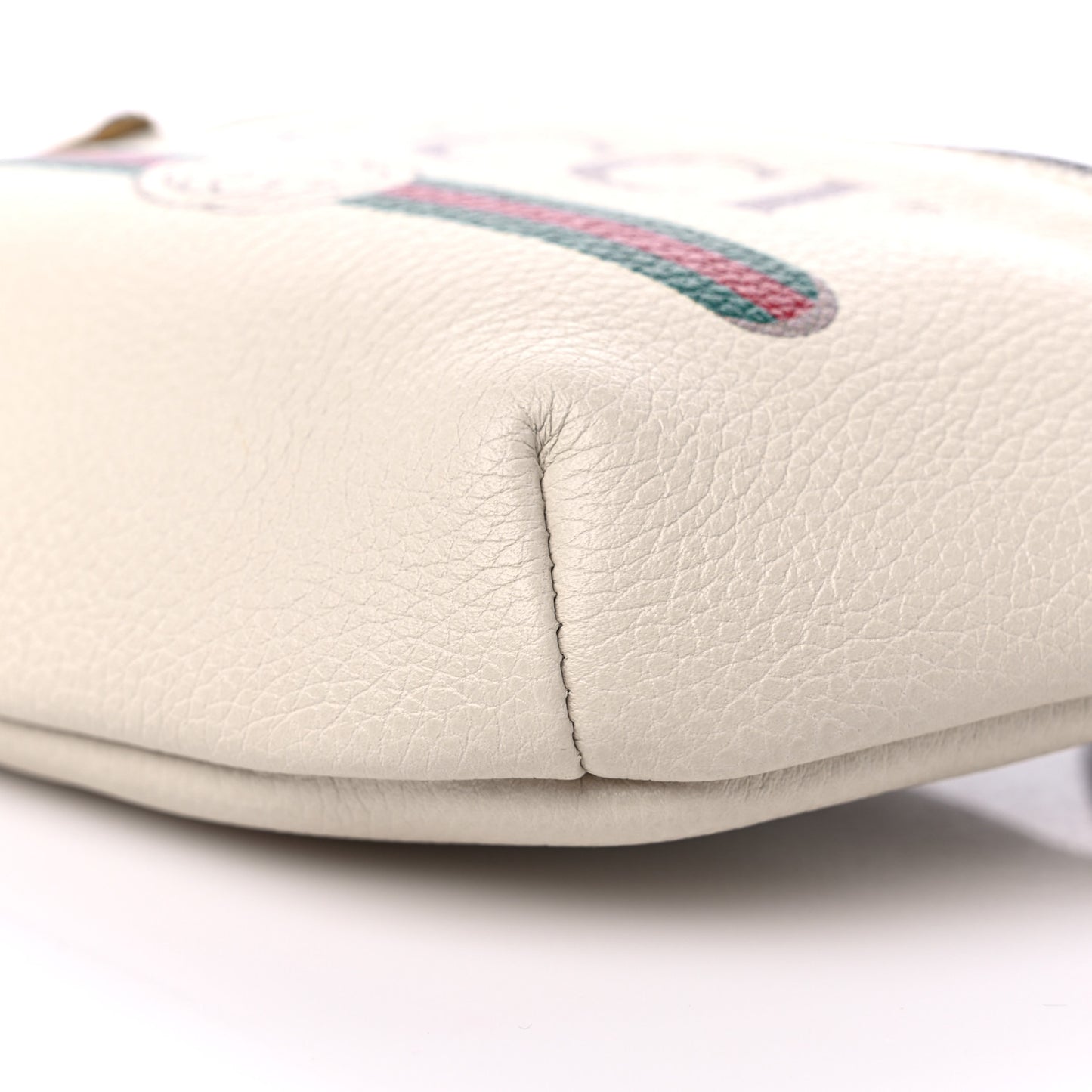 Grained Calfskin Small Logo Belt Bag White