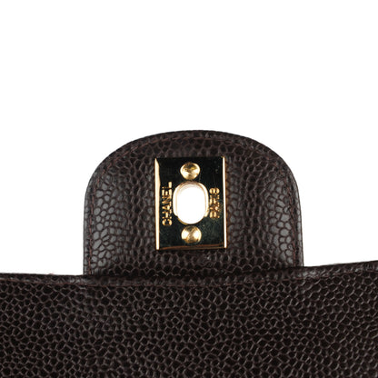 Chanel Caviar Quilted Medium Double Flap Dark Brown 5 of 8