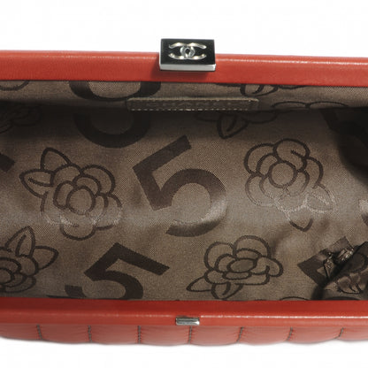 Chanel Lambskin Vertical Quilted Mademoiselle Clutch Salmon 5 of 7