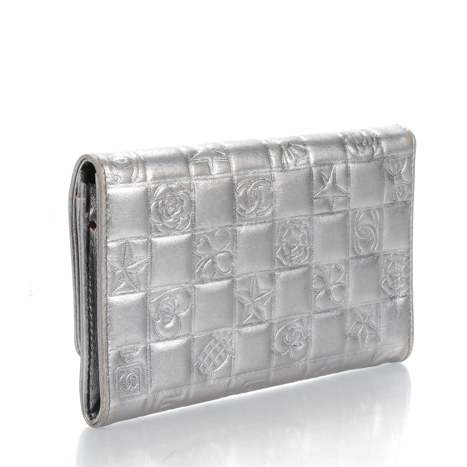 Chanel Metallic Lambskin Precious Symbols Flap Wallet Silver 3 of 8