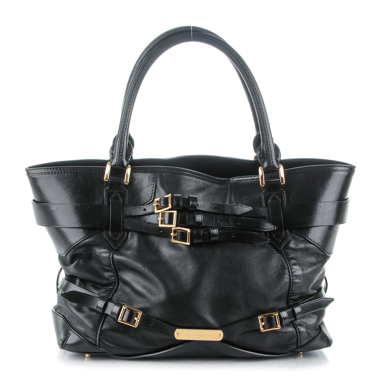 Lambskin Bridle Calfskin Medium Landscape Lynher Tote Black