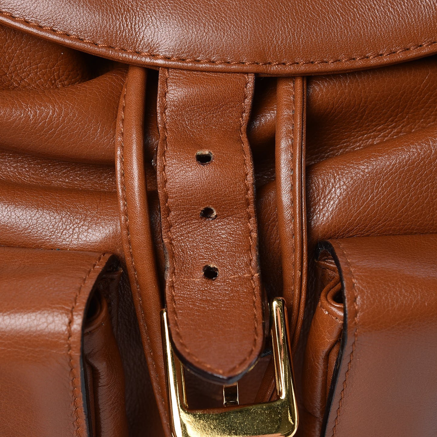 Calfskin Bamboo Backpack Brown