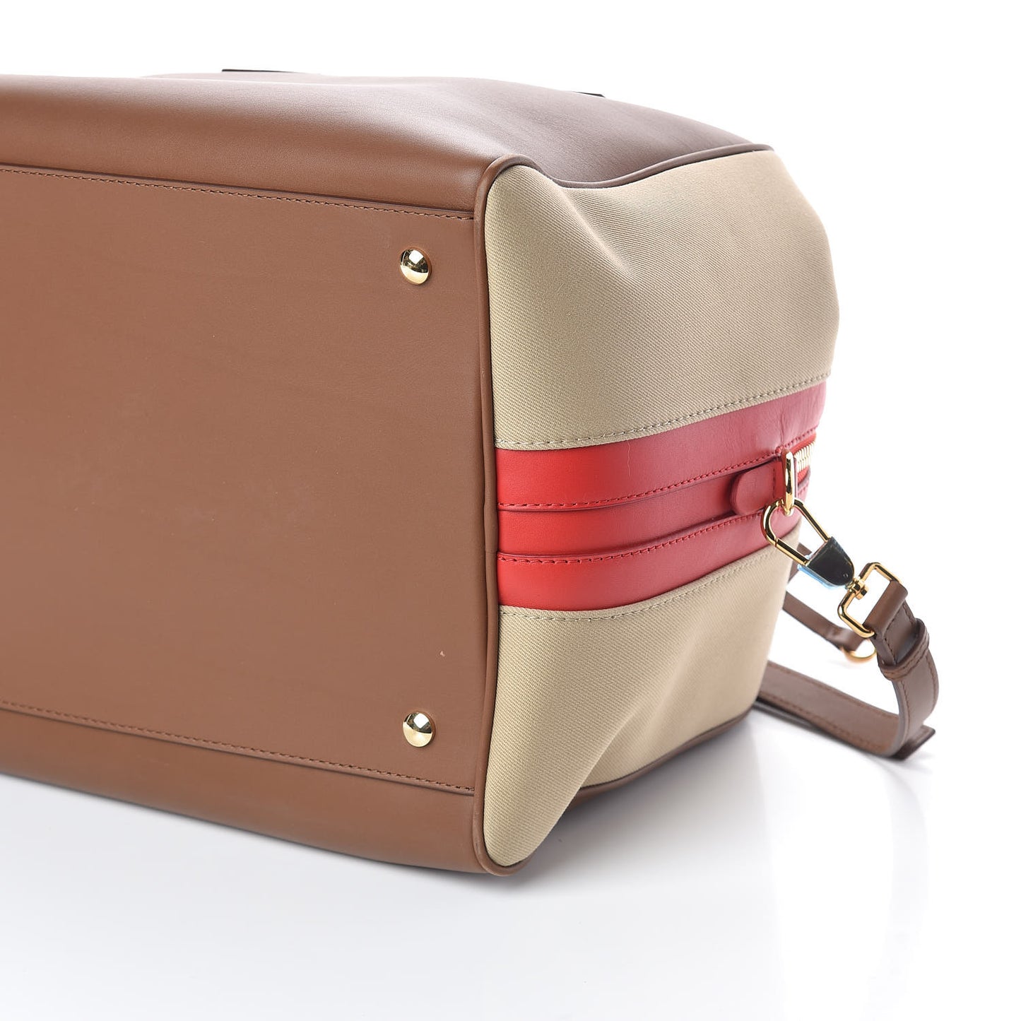 Smooth Calfskin Cube Bowling Bag Malt Brown