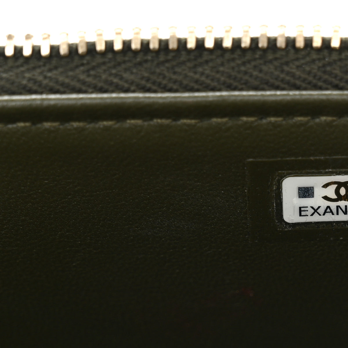 Lambskin Quilted Metal Small Top Handle Vanity Case With Chain Dark Khaki