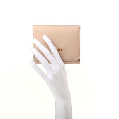Prada Saffiano Metal Tri-Fold Wallet Cipria 2 of 11