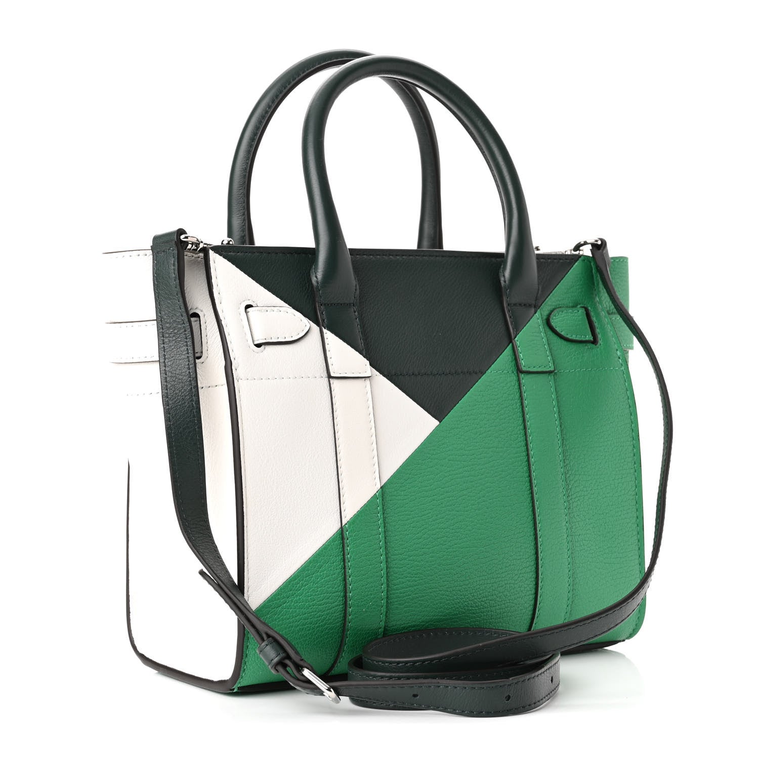 Mulberry Small Classic Silky Calfskin Mini Zipped Bayswater Lawn Green White Mulberry Green 3 of 9