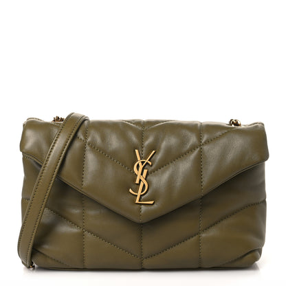 Saint Laurent Lambskin Quilted Toy Loulou Puffer Monogram Chain Satchel Hazel Green 1 of 9