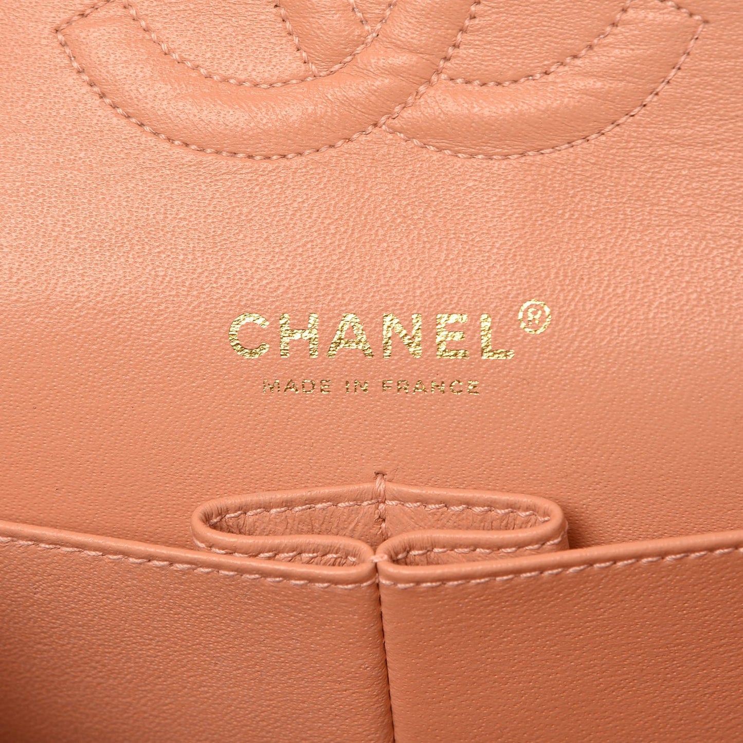 Lambskin Quilted Medium Double Flap Orange
