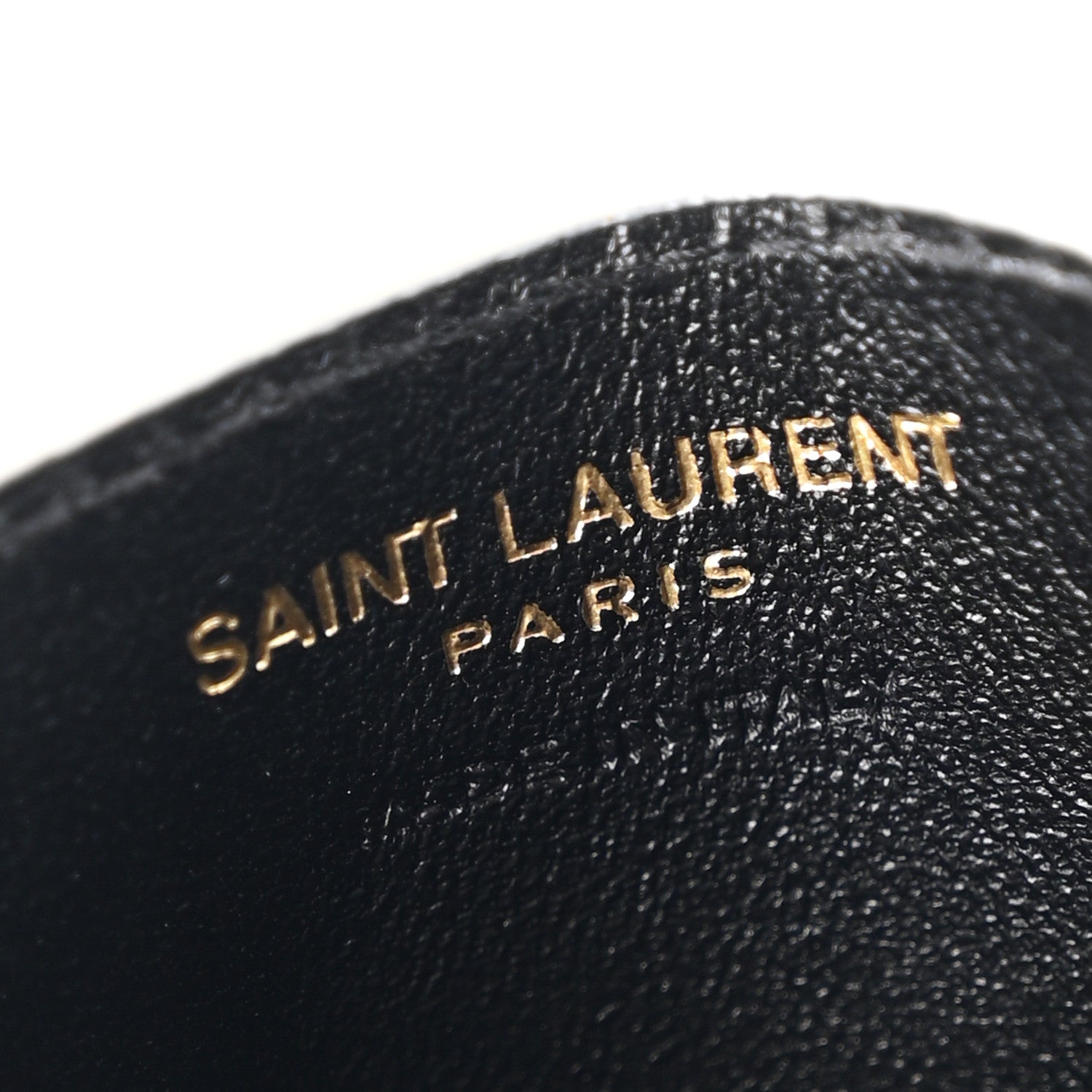 Saint Laurent Calfskin Crocodile Embossed Monogram Credit Card Case Crema Soft 6 of 7