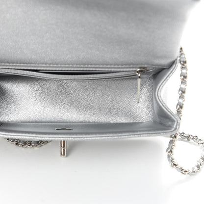 Chanel Metallic Caviar Quilted Mini Top Handle Rectangular Flap Silver 5 of 10