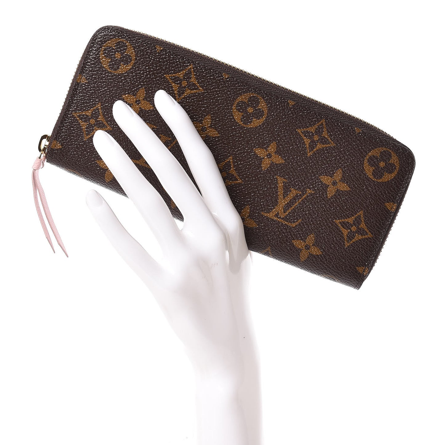 Monogram Clemence Wallet Rose Ballerine