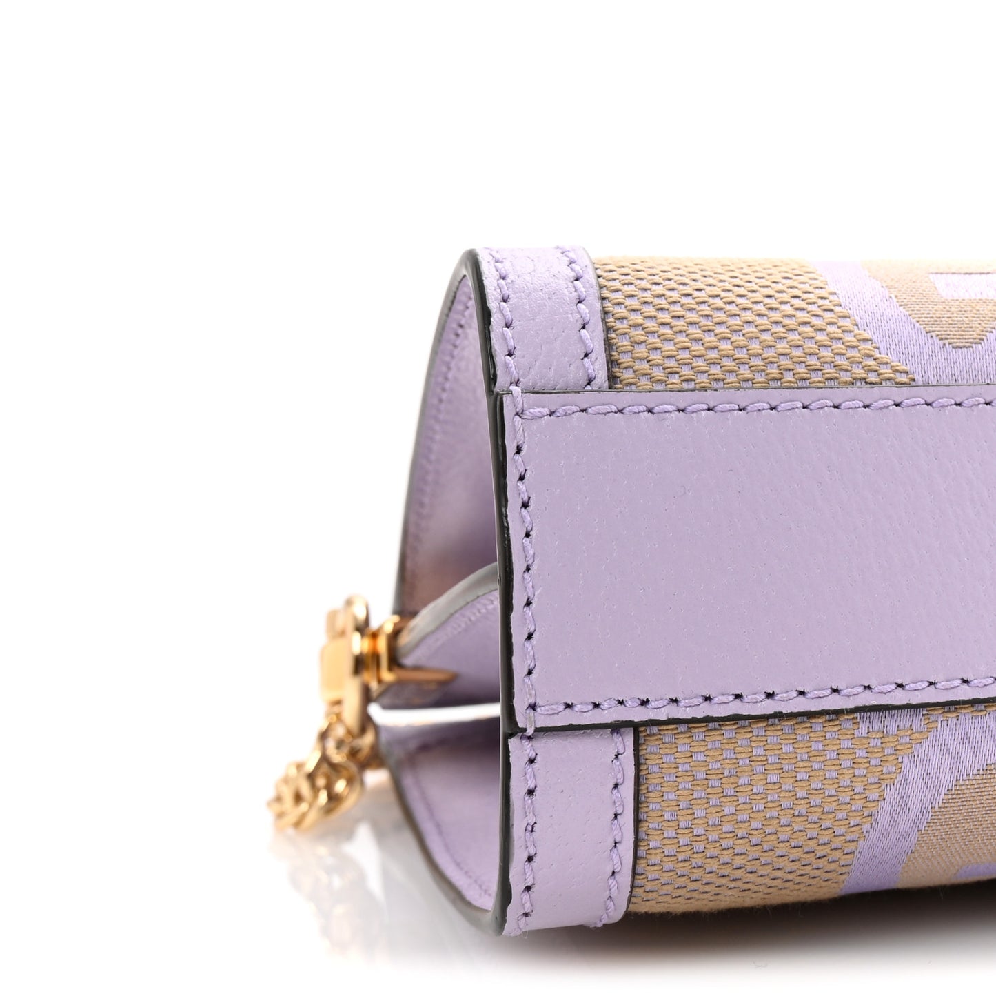 Monogram Jumbo GG Textured Dollar Calfskin Small Ophidia Chain Shoulder Bag Beige Lapis