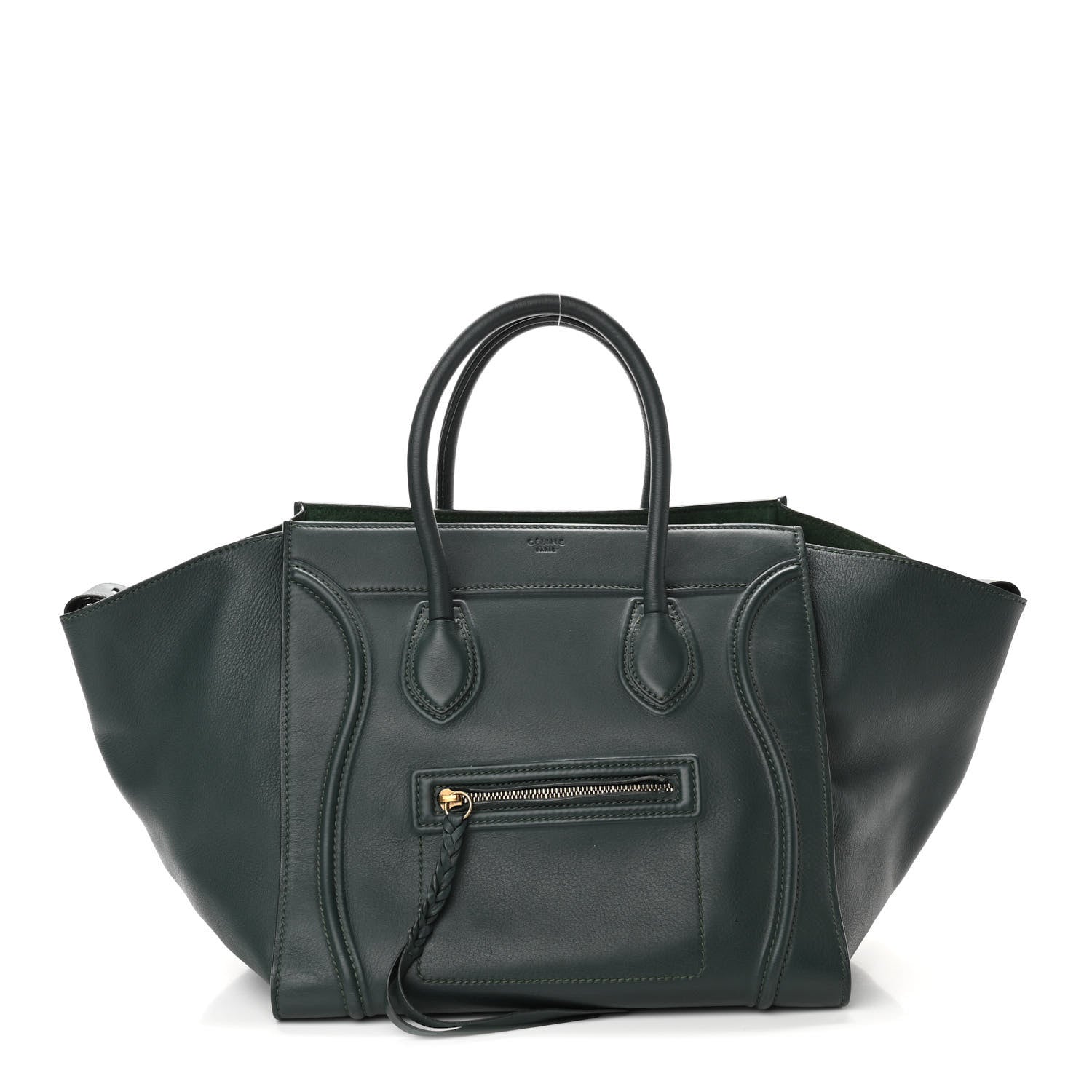 Celine Smooth Calfskin Medium Phantom Luggage Bottle Green 1 of 10