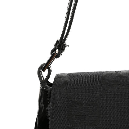 Gucci Patent Jumbo Monogram Canvas Shoulder Bag Black 11 of 12
