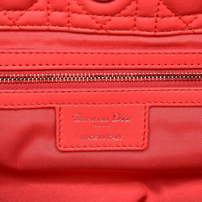 Christian Dior Lambskin Cannage Large Dior Soft Shopping Tote Coral 6 of 11