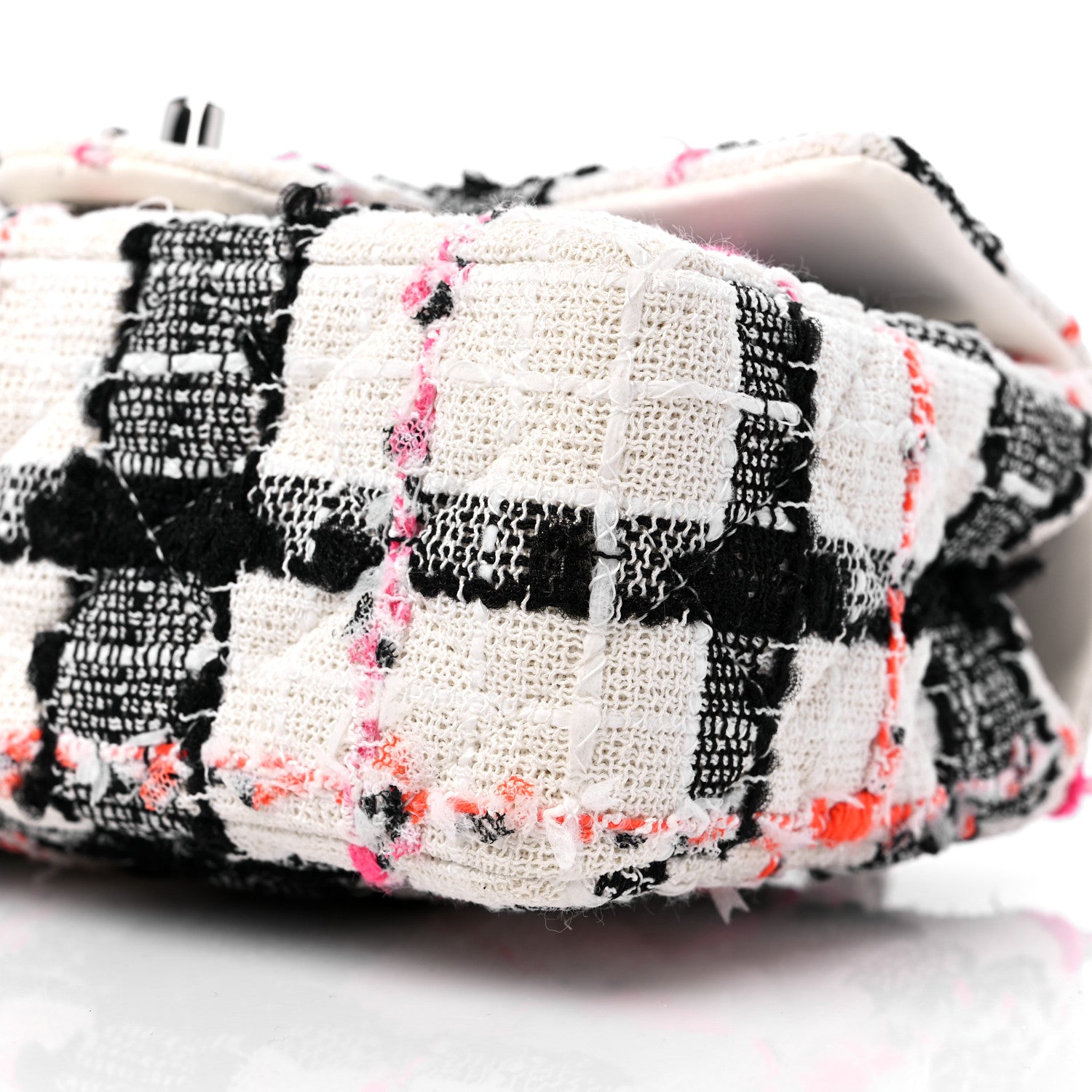 Chanel Tweed Quilted Mini Rectangular Flap Black White Pink 9 of 9