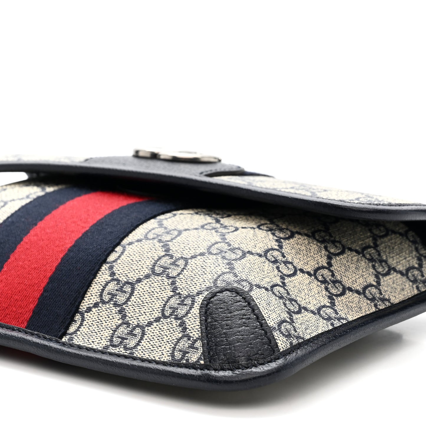 GG Supreme Monogram Web Small Ophidia Belt Bag 80 32 Beige Navy