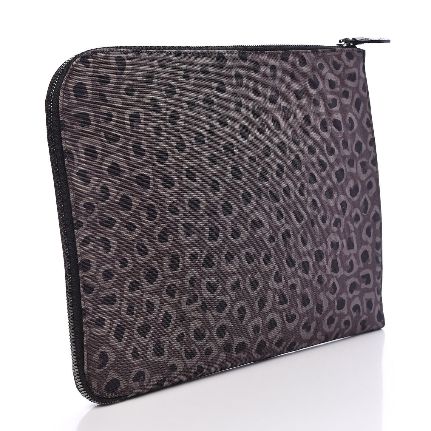 Canvas Animal Print Document Case Brown