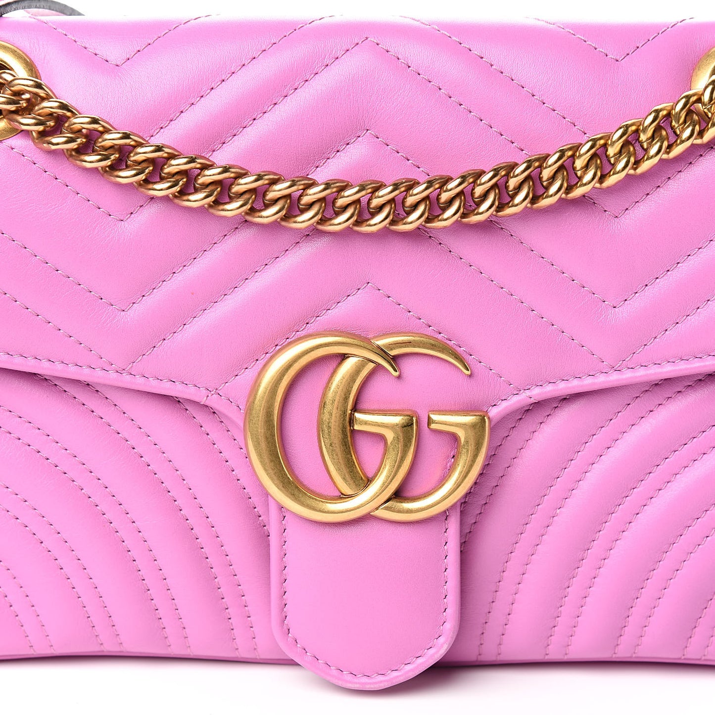 Calfskin Matelasse Small GG Marmont Shoulder Bag Candy Mousse