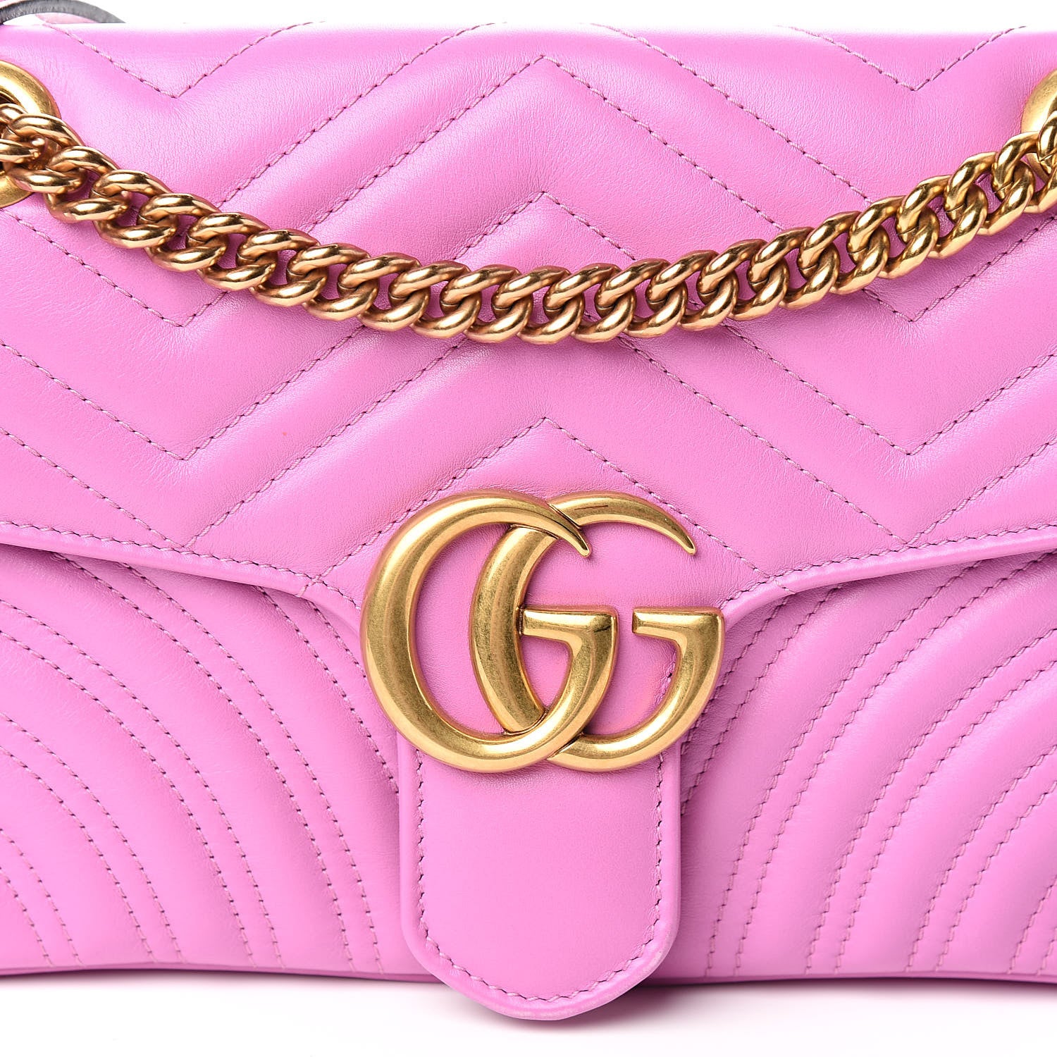 Gucci Calfskin Matelasse Small GG Marmont Shoulder Bag Candy Mousse 11 of 11
