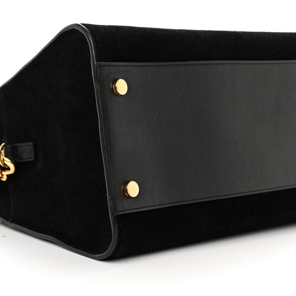 Saint Laurent Suede Calfskin Medium Monogram Cabas Black 8 of 13