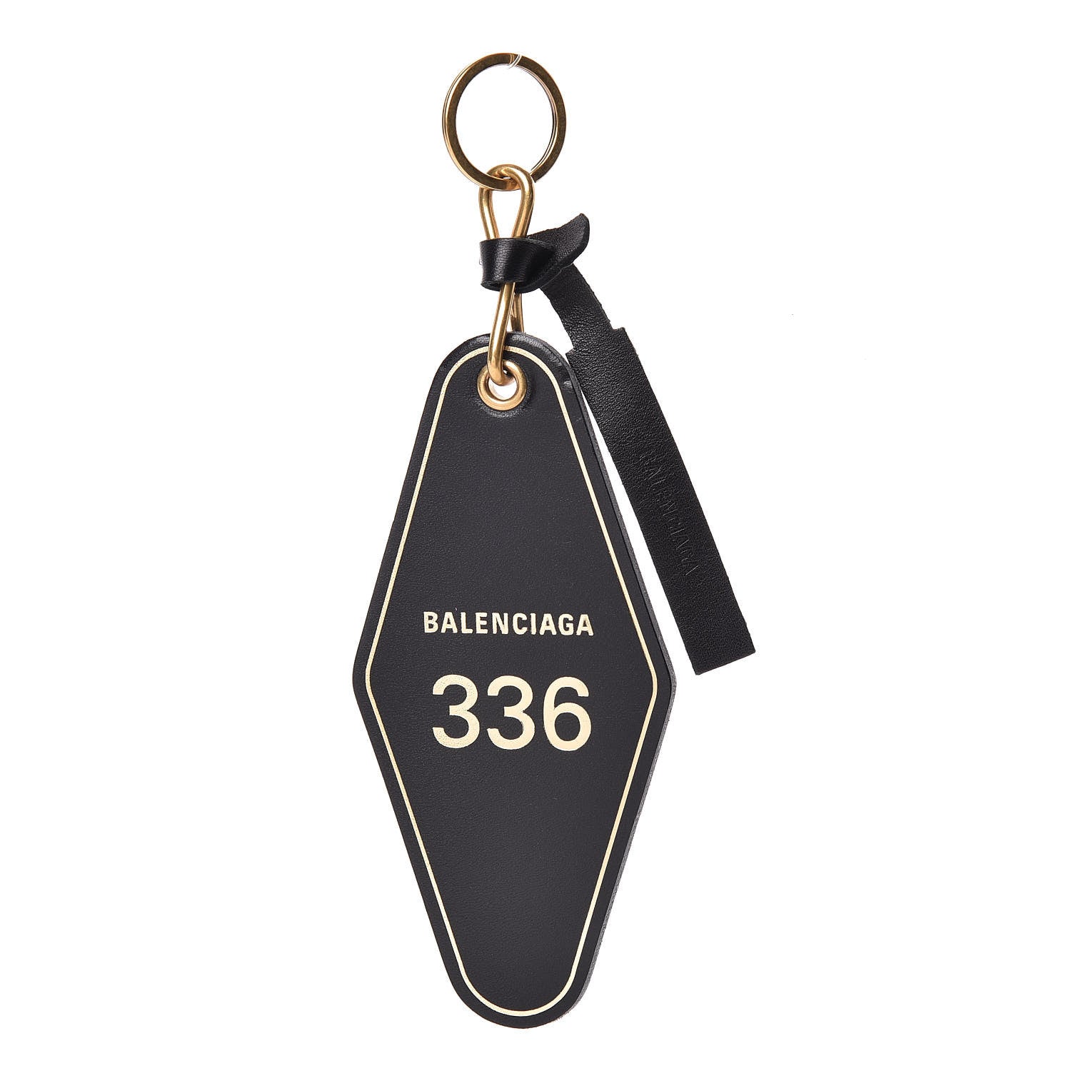 Balenciaga Calfskin Hotel Diamond Key Ring Black 1 of 6