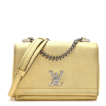 Louis Vuitton Metallic Calfskin Lockme II Chain Bag BB Gold 1 of 8