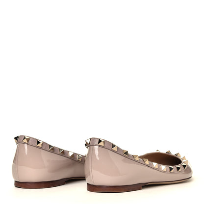 Valentino Garavani Patent Rockstud Ballerina Flats 37.5 Poudre 3 of 6