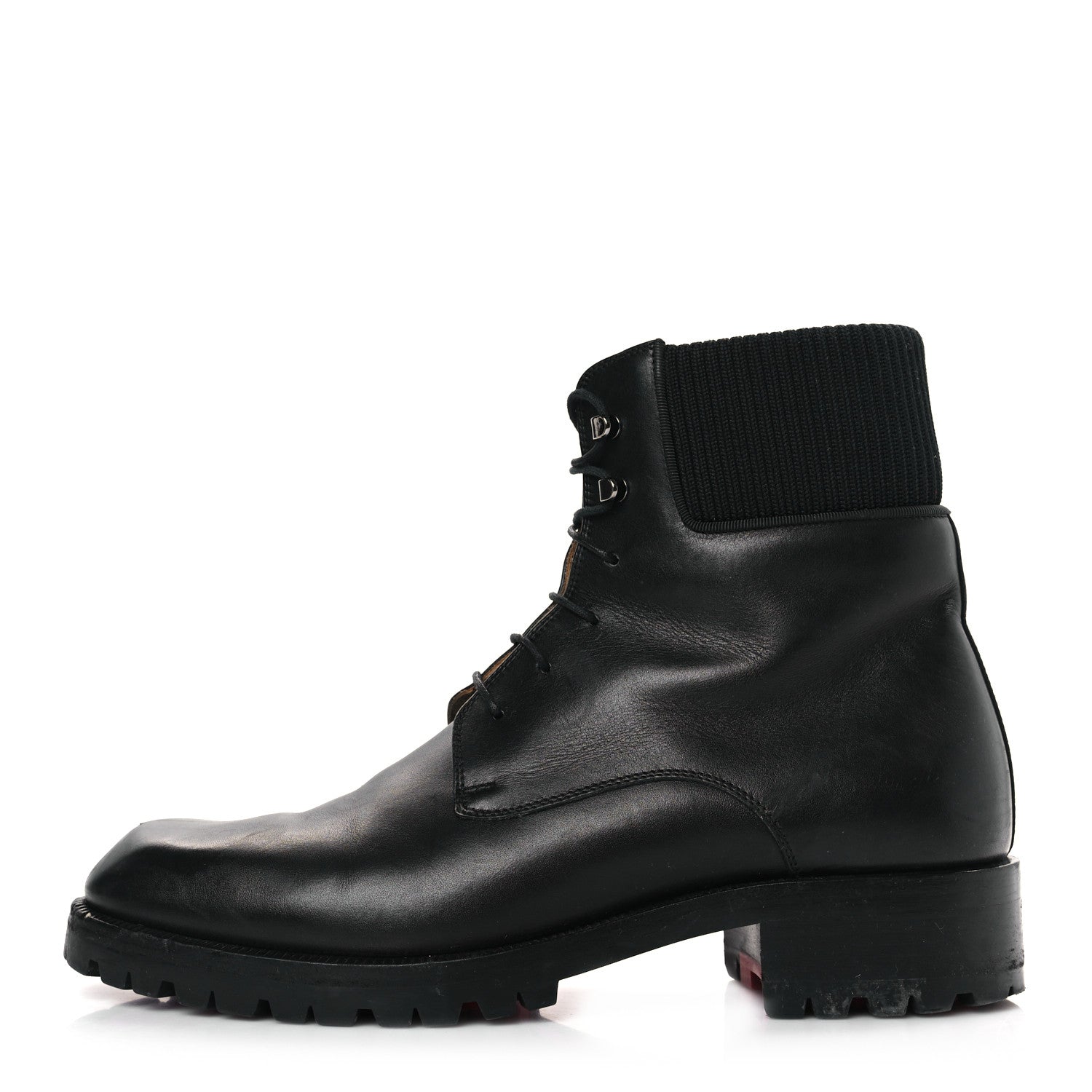Christian Louboutin Calfskin Mens Trapman Flat Boots 40 Black 1 of 9