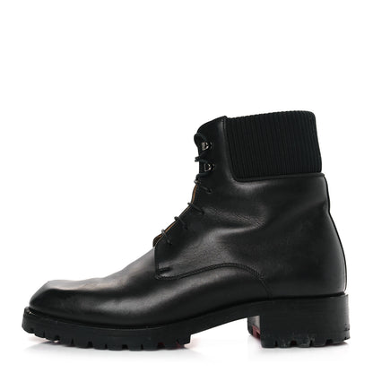 Christian Louboutin Calfskin Mens Trapman Flat Boots 40 Black 1 of 9