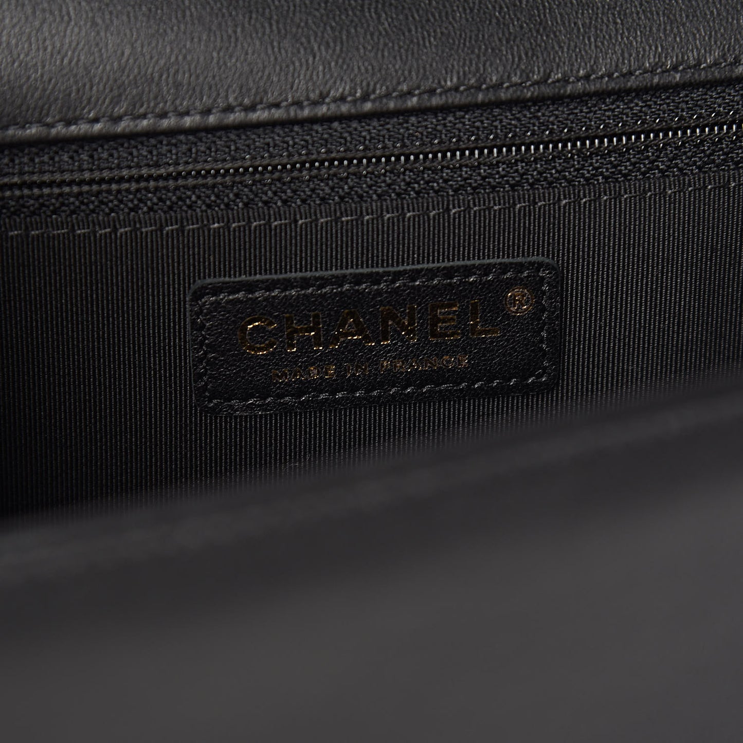 Lambskin Chevron Quilted Flap Black
