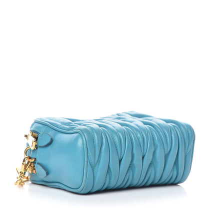 Miu Miu Nappa Matelasse Double Zip Chain Mini Shoulder Bag Blue 4 of 10