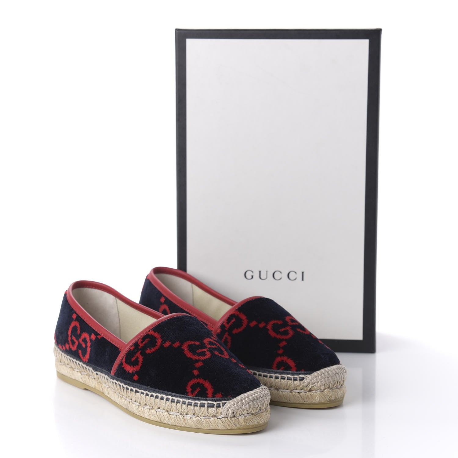 Gucci Terry Cloth GG Monogram Espadrilles 38 Blue Red 9 of 9