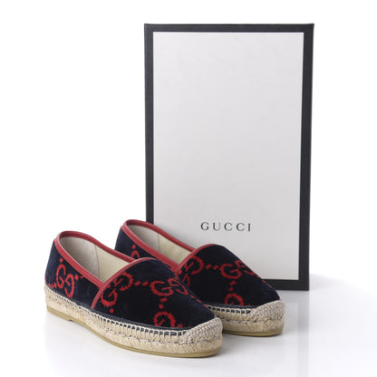 Gucci Terry Cloth GG Monogram Espadrilles 38 Blue Red 9 of 9