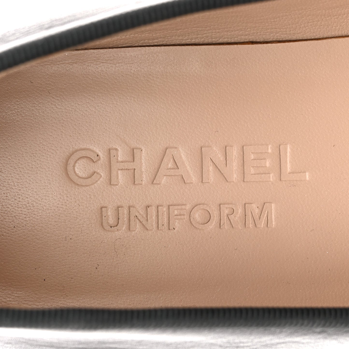 Lambskin Cap Toe CC Uniform Ballerina Flats 37 Black