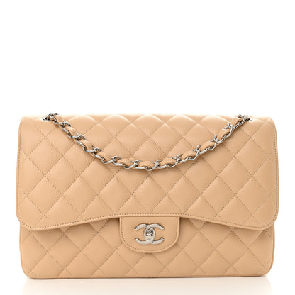 Chanel Caviar Quilted Jumbo Double Flap Beige 1 of 10