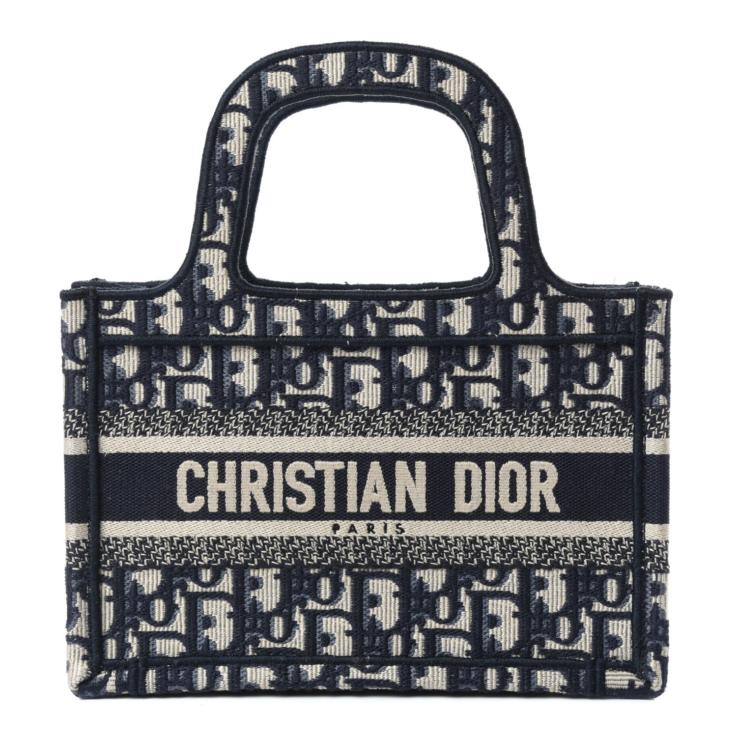 Christian Dior Oblique Mini Book Tote Blue Multicolor 1 of 10