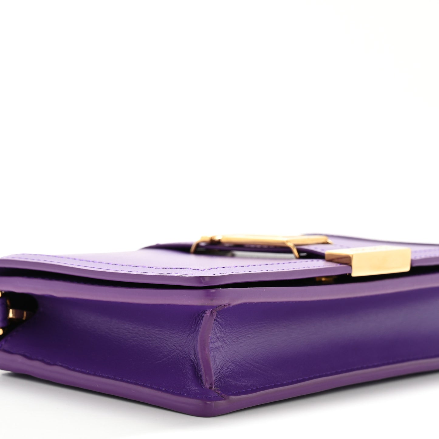 Calfskin Greca Goddess Wallet On Chain Dark Orchid
